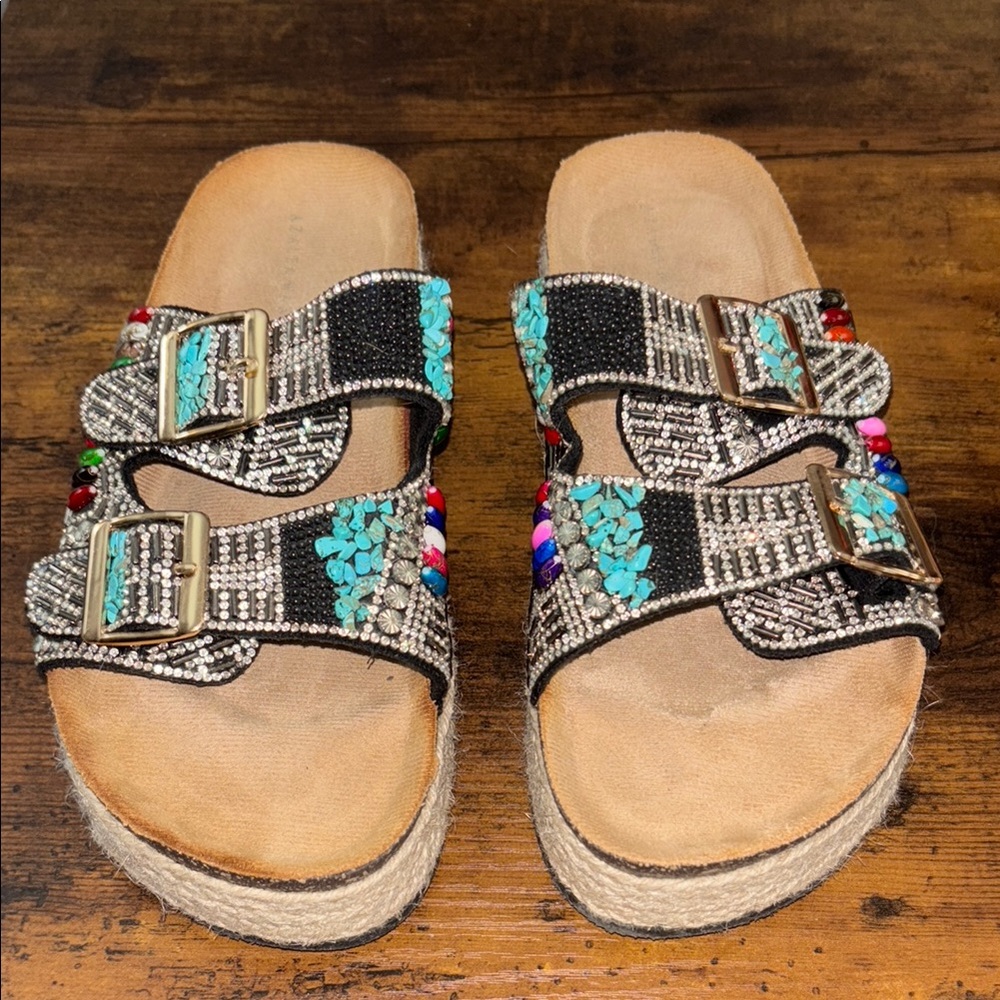 Colorful Beaded Women's Sandals